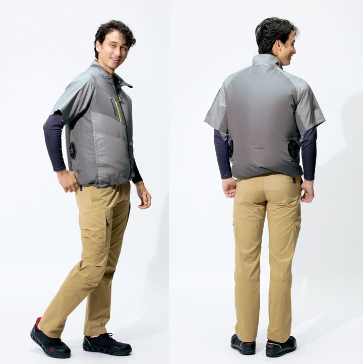 【大空さん】ARTISAN スラックス+PRINCE Tシャツ2品セット 作業着 作業服 AITOZ アイトス AZ-7882 長袖シャツ 男女兼用