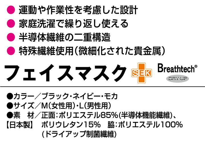 パック・フェイスマスク AO メール便送料無料】洗える フェイスマスク OMA92856 日本製 制菌