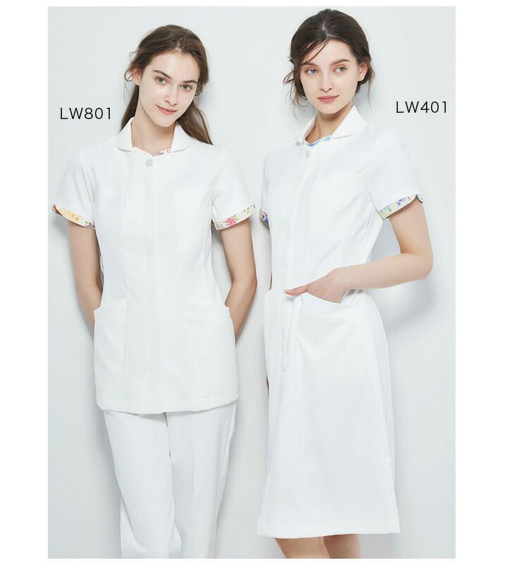 ローラアシュレイ　ナースジャケット　白衣　2枚セット ナースジャケット 半袖 レディース 女性用 医療用白衣 看護師