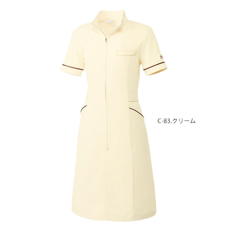 サロンワンピース 女性用 レディース MK0021 MK-0021 ジップ