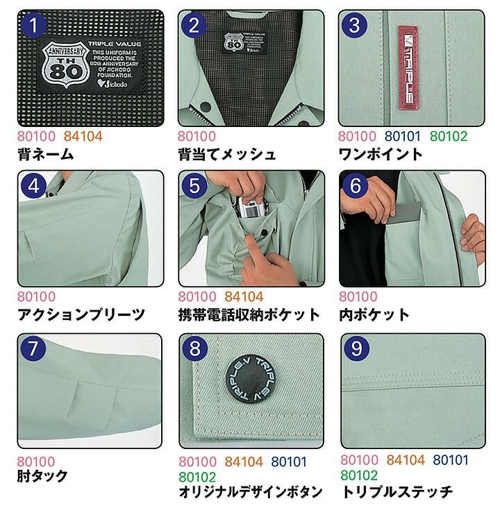 長袖ブルゾン エコ3バリュー 自重堂 80100 エコ素材 防汚 帯電防止