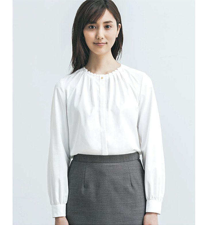 オフィスブラウス レディース タックブラウス 長袖 カーシー ENJOY